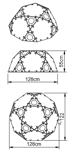 Mini Pod Geometric Building Kit - STEM Educational Toy (2V 1/2 Geodesic)