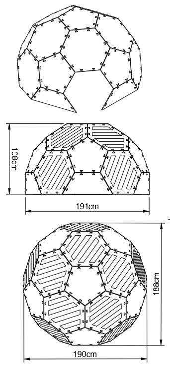 Big Pod (Half Truncated Icosahedron) - Large Australian Made Cubby | 2m Family Play Space